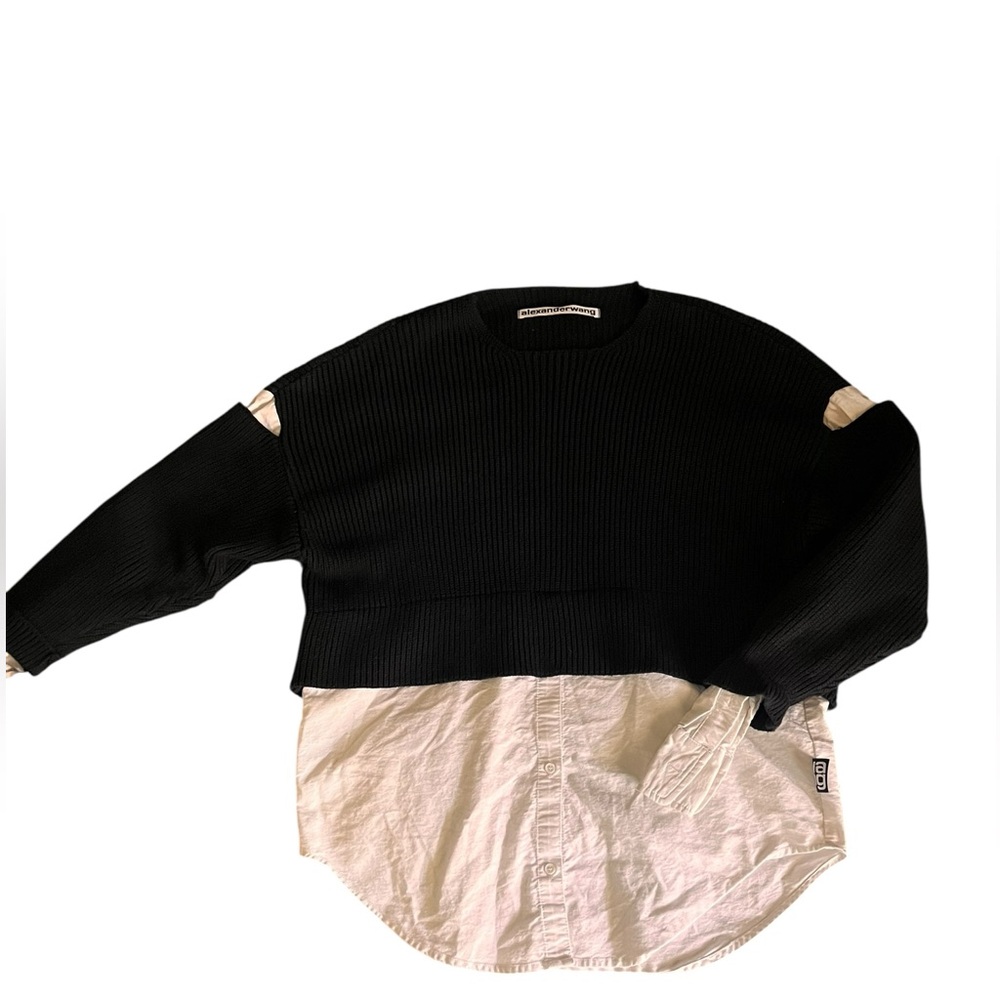 Alexander Wang Black and White Layered Sweater Shirt